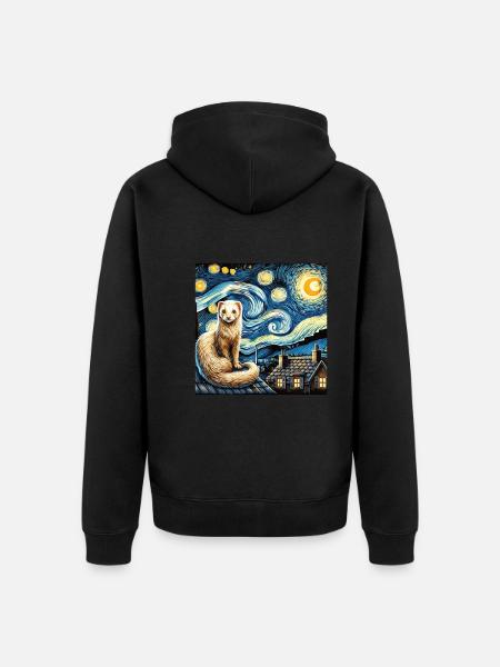 Frettchen - Unisex Premium Bio Zip Hoodie - Schwarz