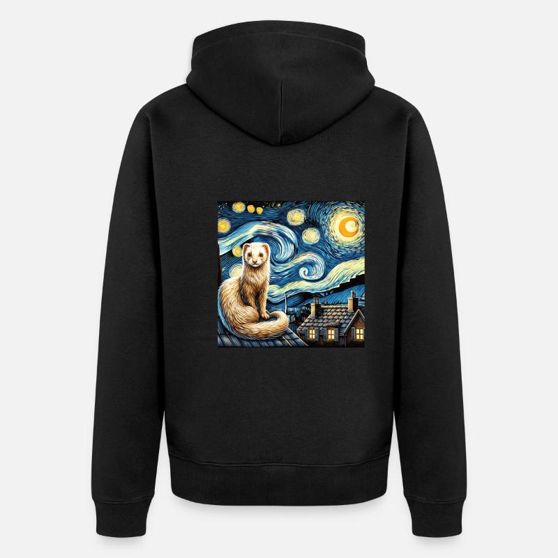 Frettchen - Unisex Premium Bio Zip Hoodie - Schwarz