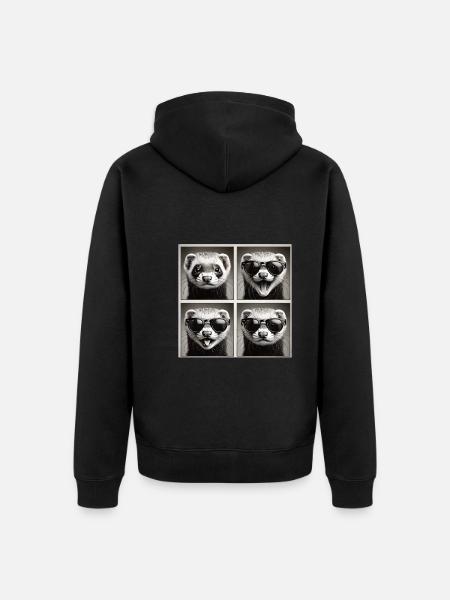 Ferret - Unisex Premium Organic Zip Hoodie - black