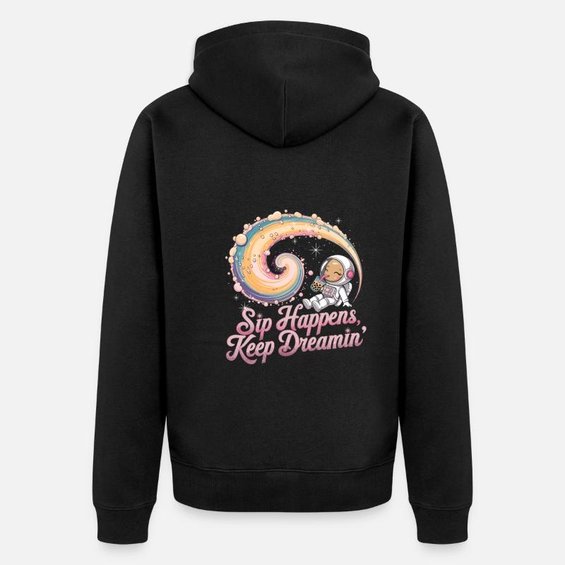K pop und bubble Tea - Unisex Premium Bio Zip Hoodie - Schwarz