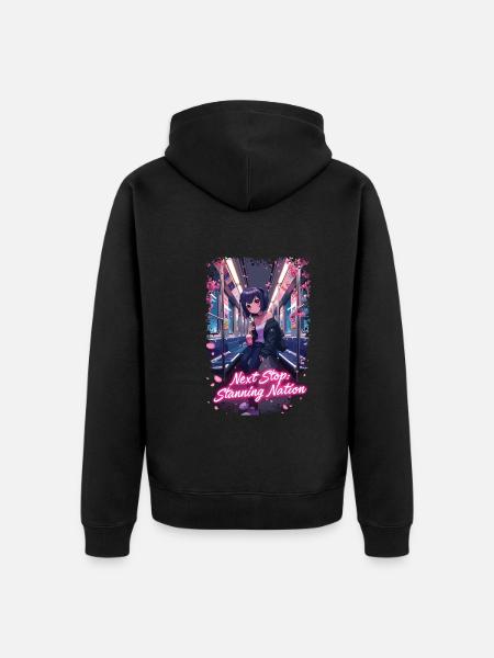 K pop and bubble tea - Unisex Premium Organic Zip Hoodie - black