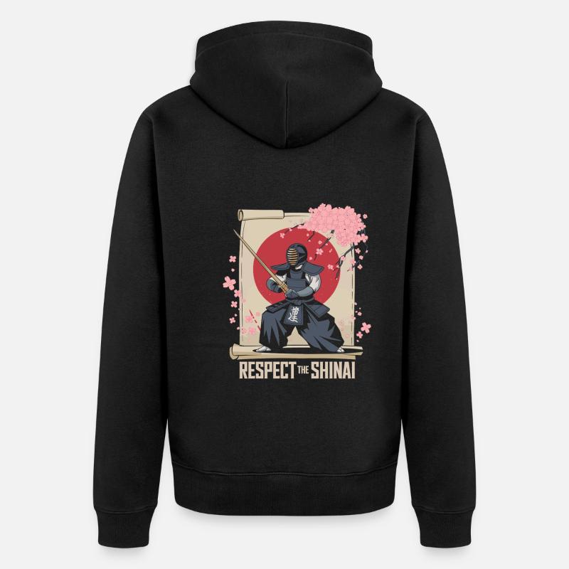 Kendo - Unisex Premium Bio Zip Hoodie - Schwarz