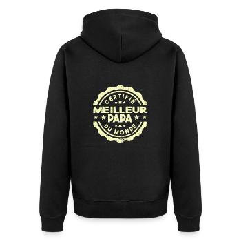 Certifié Meilleur Papa Du Monde - Veste à capuche bio Premium Unisexe - noir - Dos - Nico (187cm)