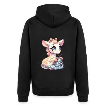 Girafe Tricot Pull Girafe à Coutures Hautes - Veste à capuche bio Premium Unisexe - noir - Dos - Nico (187cm)