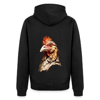 Tête de poulet réaliste - Graphique d’animal de la ferme - Veste à capuche bio Premium Unisexe - noir - Dos - Nico (187cm)