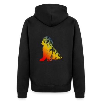 Cocker Spaniel Hund Bunt - Unisex Premium Bio Zip Hoodie - Schwarz - Hinten - Nico (187cm)