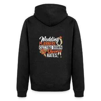 Event Marriage Wedding Planning Wedding Planner - Unisex Premium Bio Zip Hoodie - Schwarz - Hinten - Nico (187cm)