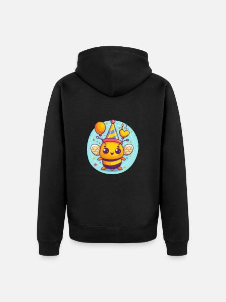 Bee Birthday Baby - Unisex Premium Organic Zip Hoodie - black