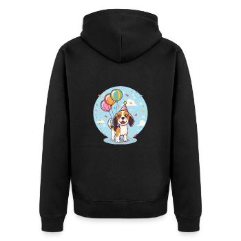Beagle Hunde Geburtstag Baby - Unisex Premium Bio Zip Hoodie - Schwarz - Hinten - Nico (187cm)