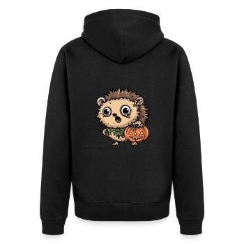 Hedgehog Halloween Comic Funny - Unisex Premium Organic Zip Hoodie - black - Back - Nico (187cm)