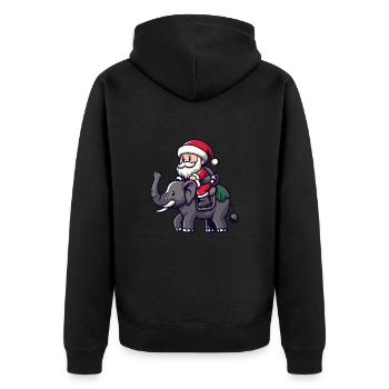 Mammut Weihnachtsmann - Unisex Premium Bio Zip Hoodie - Schwarz - Hinten - Nico (187cm)