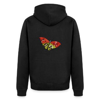 Go Butterfly - Unisex Premium Organic Zip Hoodie - black - Back - Nico (187cm)