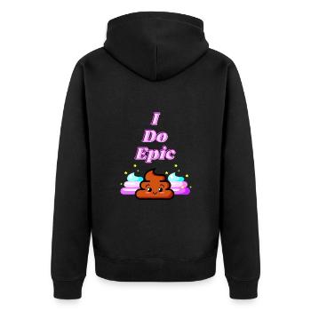 I Do Epic Shit - Unisex Premium Bio Zip Hoodie - Schwarz - Hinten - Nico (187cm)