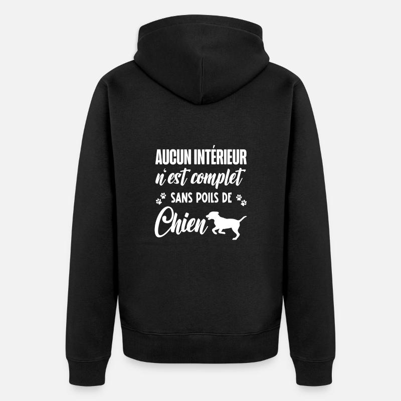 poils de chien - Veste à capuche bio Premium Unisexe - noir