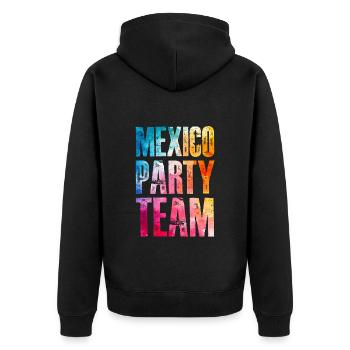 Mexico Party Team Bunt - Unisex Premium Bio Zip Hoodie - Schwarz - Hinten - Nico (187cm)