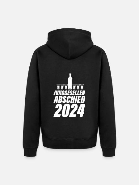 Junggesellen Abschied 2024 - Unisex Premium Bio Zip Hoodie - Schwarz