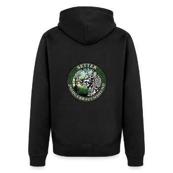 Jagdgebrauchshund Setter - Unisex Premium Bio Zip Hoodie - Schwarz - Hinten - Nico (187cm)