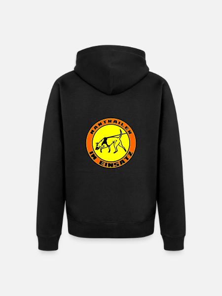 Mantrailer in action Malinois - Unisex Premium Organic Zip Hoodie - black