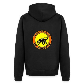 Mantrailer im Einsatz Retriever schwarz - Unisex Premium Bio Zip Hoodie - Schwarz - Hinten - Nico (187cm)