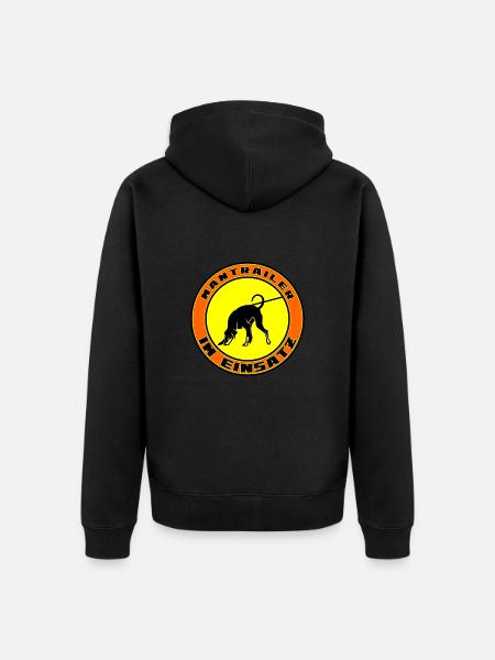 Mantrailer in action Doberman - Unisex Premium Organic Zip Hoodie - black