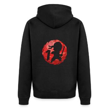 Ninja 1. Geburtstag Junge 1 Jahr alt Kinder - Unisex Premium Bio Zip Hoodie - Schwarz - Hinten - Nico (187cm)