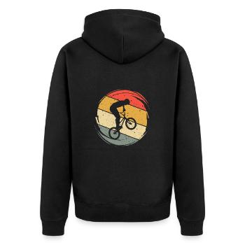 BMX Rider Vélo BMX Vintage - Veste à capuche bio Premium Unisexe - noir - Dos - Nico (187cm)
