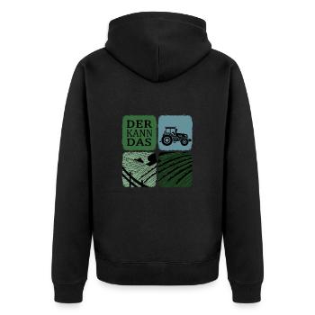 Traktorfahrer Traktor kann das Erntezeit - Unisex Premium Bio Zip Hoodie - Schwarz - Hinten - Nico (187cm)