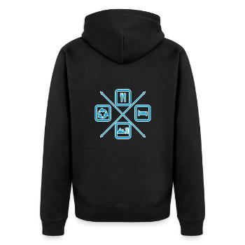 Der Lebenszyklus eines Skifahrers, Skifahrers, Berges - Unisex Premium Bio Zip Hoodie - Schwarz - Hinten - Nico (187cm)