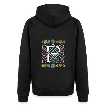 P - Unisex Premium Bio Zip Hoodie - Schwarz - Hinten - Nico (187cm)