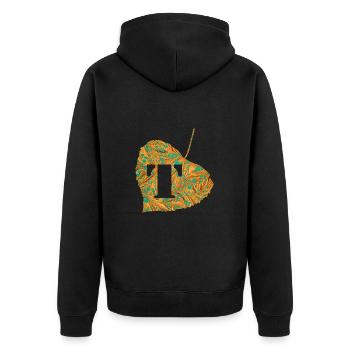 Sheet E 95 T - Unisex Premium Organic Zip Hoodie - black - Back - Nico (187cm)