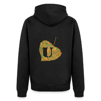 Sheet E 95 U - Unisex Premium Organic Zip Hoodie - black - Back - Nico (187cm)
