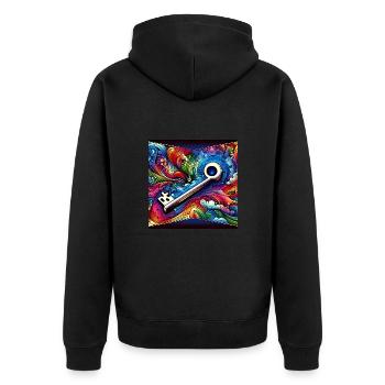 Pattern key of colors - Unisex Premium Organic Zip Hoodie - black - Back - Nico (187cm)