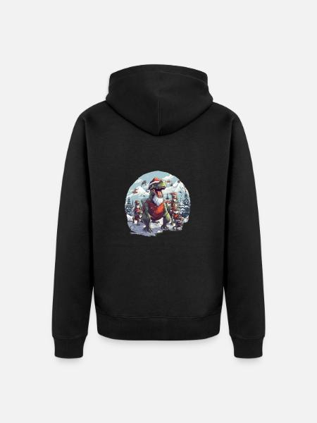 Dinos im winter oder Weihnachten Christmas feiern - Premium økologisk unisex-hættejakke - sort