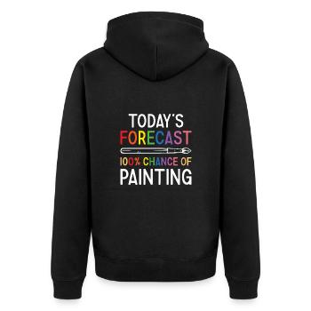 Painter Today's Forecast Painting - Unisex Premium Organic Zip Hoodie - black - Back - Nico (187cm)