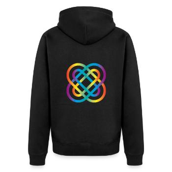 INFINITY No.4 - Unisex Premium Bio Zip Hoodie - Schwarz - Hinten - Nico (187cm)