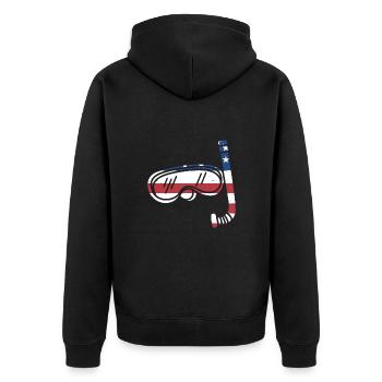 Snorkeler Drapeau Us Snorkeling - Veste à capuche bio Premium Unisexe - noir - Dos - Nico (187cm)