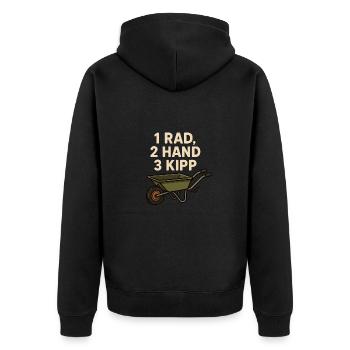 Lustiger Bau Spruch Schubkarre Humor Garten - Unisex Premium Bio Zip Hoodie - Schwarz - Hinten - Nico (187cm)