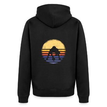 Sport Retro Sunset Football Américain - Veste à capuche bio Premium Unisexe - noir - Dos - Nico (187cm)