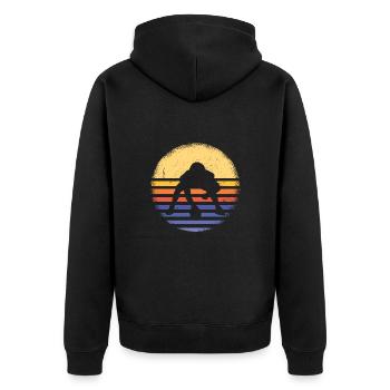 Sport Retro Sunset Flag Football - Veste à capuche bio Premium Unisexe - noir - Dos - Nico (187cm)