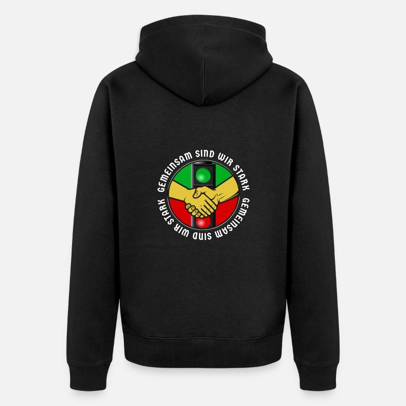 Ensemble, nous sommes forts - Veste à capuche bio Premium Unisexe - noir