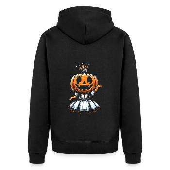 Princesse citrouille d’Halloween avec couronne - Veste à capuche bio Premium Unisexe - noir - Dos - Nico (187cm)