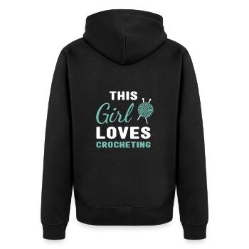 Crocheteur Cette fille adore le crochet - Veste à capuche bio Premium Unisexe - noir - Dos - Nico (187cm)