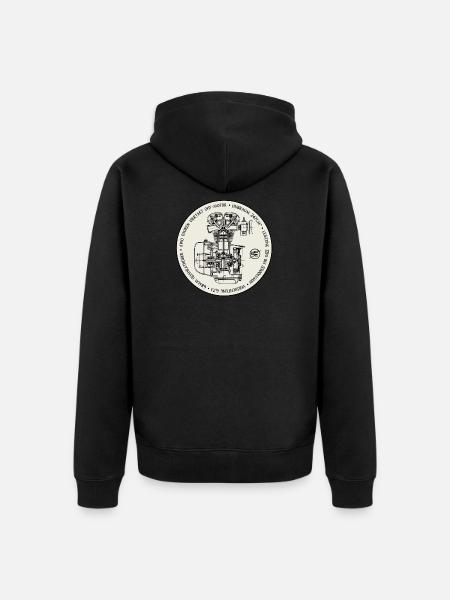 AWO Tour engine light gray - Unisex Premium Organic Zip Hoodie - black