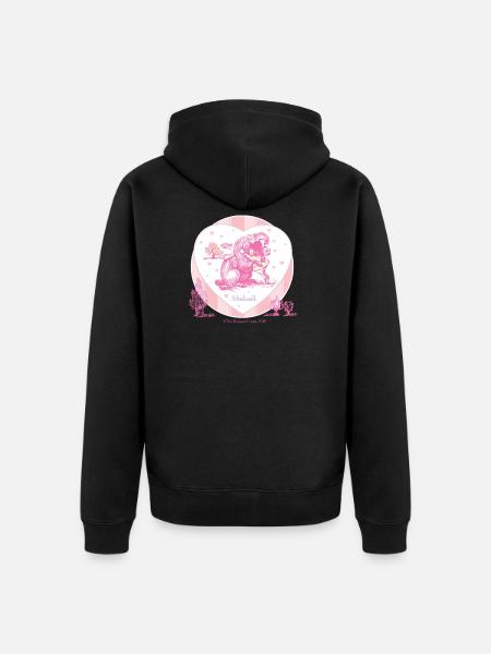 Pony Hugging Thelwell Cartoon - Unisex Premium Organic Zip Hoodie - black