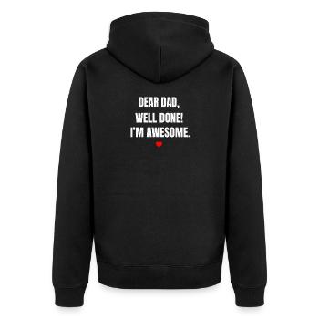 Fête des Pères - Veste à capuche bio Premium Unisexe - noir - Dos - Nico (187cm)
