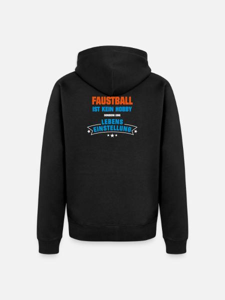Faustball Sportart - Unisex Premium Bio Zip Hoodie - Schwarz