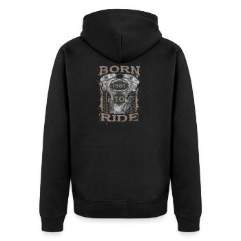 Born to Ride motorcycle biker 1961 - Unisex Premium Bio Zip Hoodie - Schwarz - Hinten - Nico (187cm)