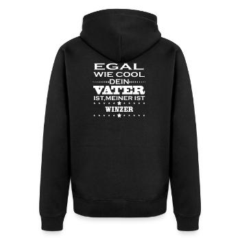 Egal cool vater WINZER - Unisex Premium Bio Zip Hoodie - Schwarz - Hinten - Nico (187cm)