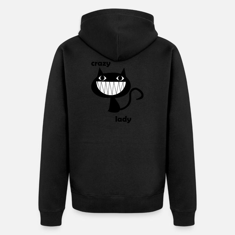 Madame folle de chat - Veste à capuche bio Premium Unisexe - noir