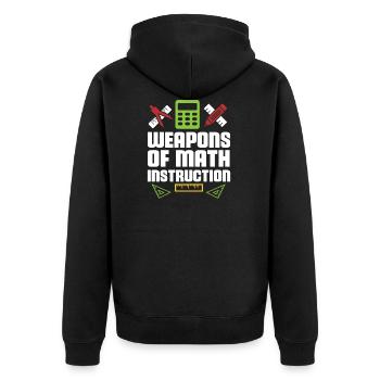 Mathe Mathematik Lehrer GEschenk - Unisex Premium Bio Zip Hoodie - Schwarz - Hinten - Nico (187cm)